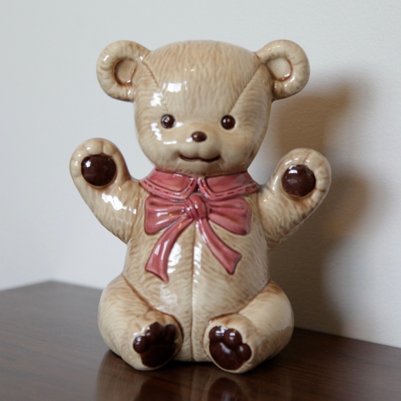 vintage teddy bear piggy bank